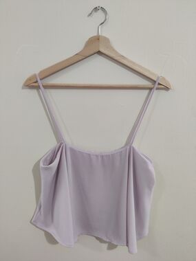 Light Lavender Spaghetti Strap Crop Tank Top - Women